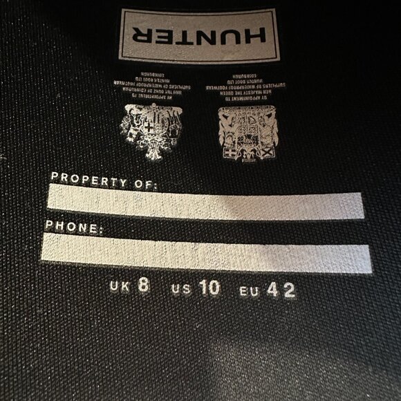 Hunter Womens Original Tall Gloss Rain Boots Black Size US 10 - Picture 8 of 8